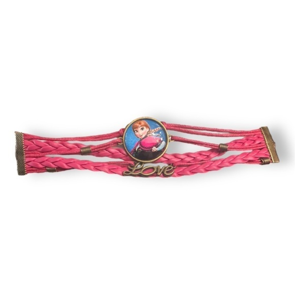 🆕 NWT Disney Frozen Anna Leather Cord Bracelet with Charms